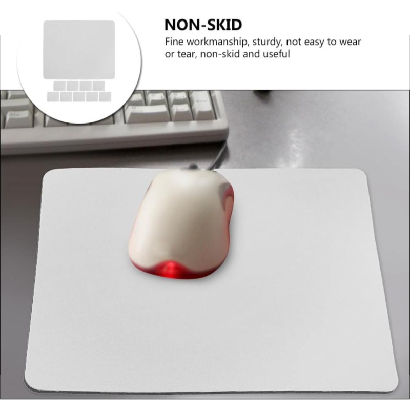 Rectangular white sublimation mouse pad for sublimation transfer hot press printing