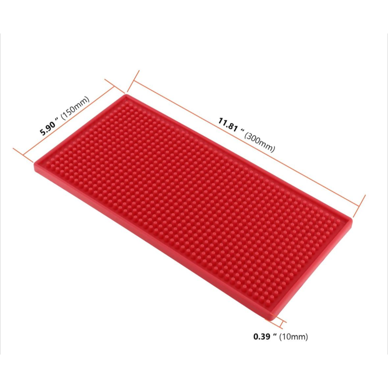 15 x 30 cm red rubber bar mat spill mat service mat