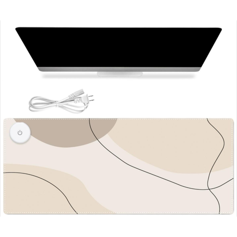 Brown heated mouse Pad hand warmer with 3 heat levels