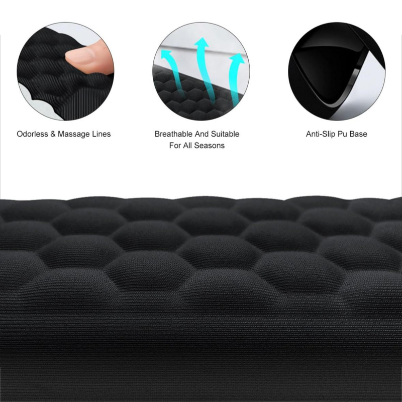 Black keyboard handball pad, memory foam wrist support, reduce arm load, elbow fatigue during computer use