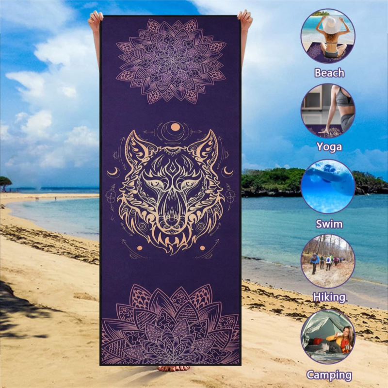 (185.4 cm x 63.5 cm) microfiber non-slip yoga towel Yoga mat