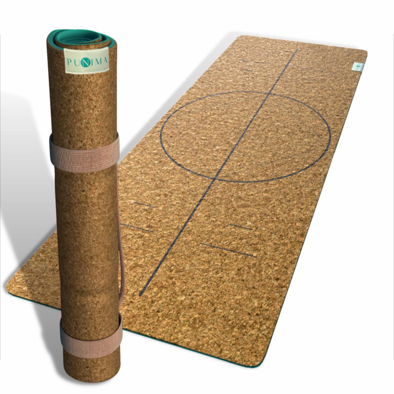 High quality natural rubber cork yoga mat 183 x 68 x 0.4 cm size non-slip and sweat absorption