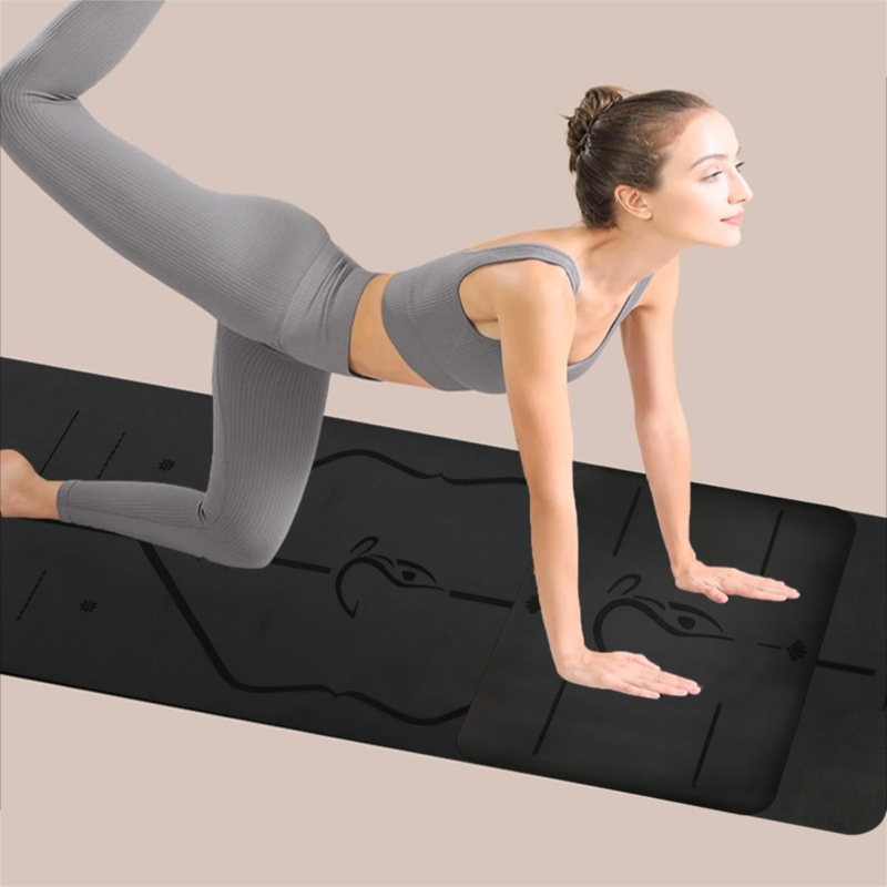 Black 23.62x15.74x0.17 inch non-slip, environmentally friendly and biodegradable, sweatproof yoga mat